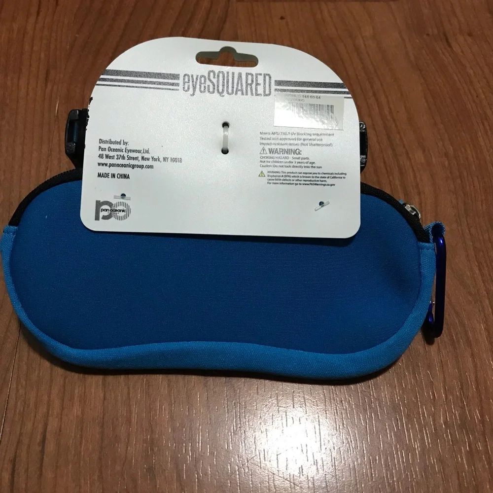 BOYS EyeSquared Black Sunglasses with Blue Case